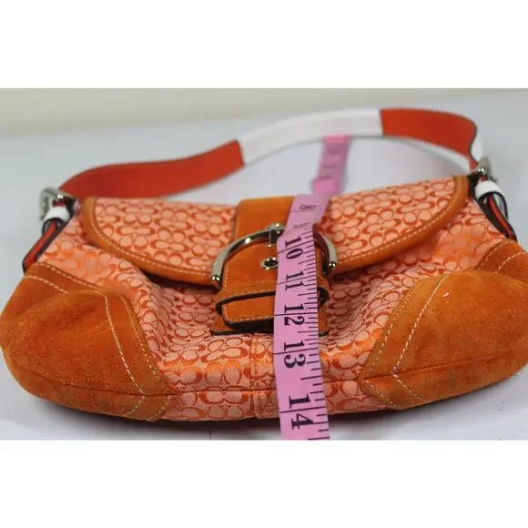 バッグ Coach Signature Soho Hobo Bag Orange y2k Coach Y2K Orange Small Signature Buckle Soho Hobo Shoulder Bag 6818